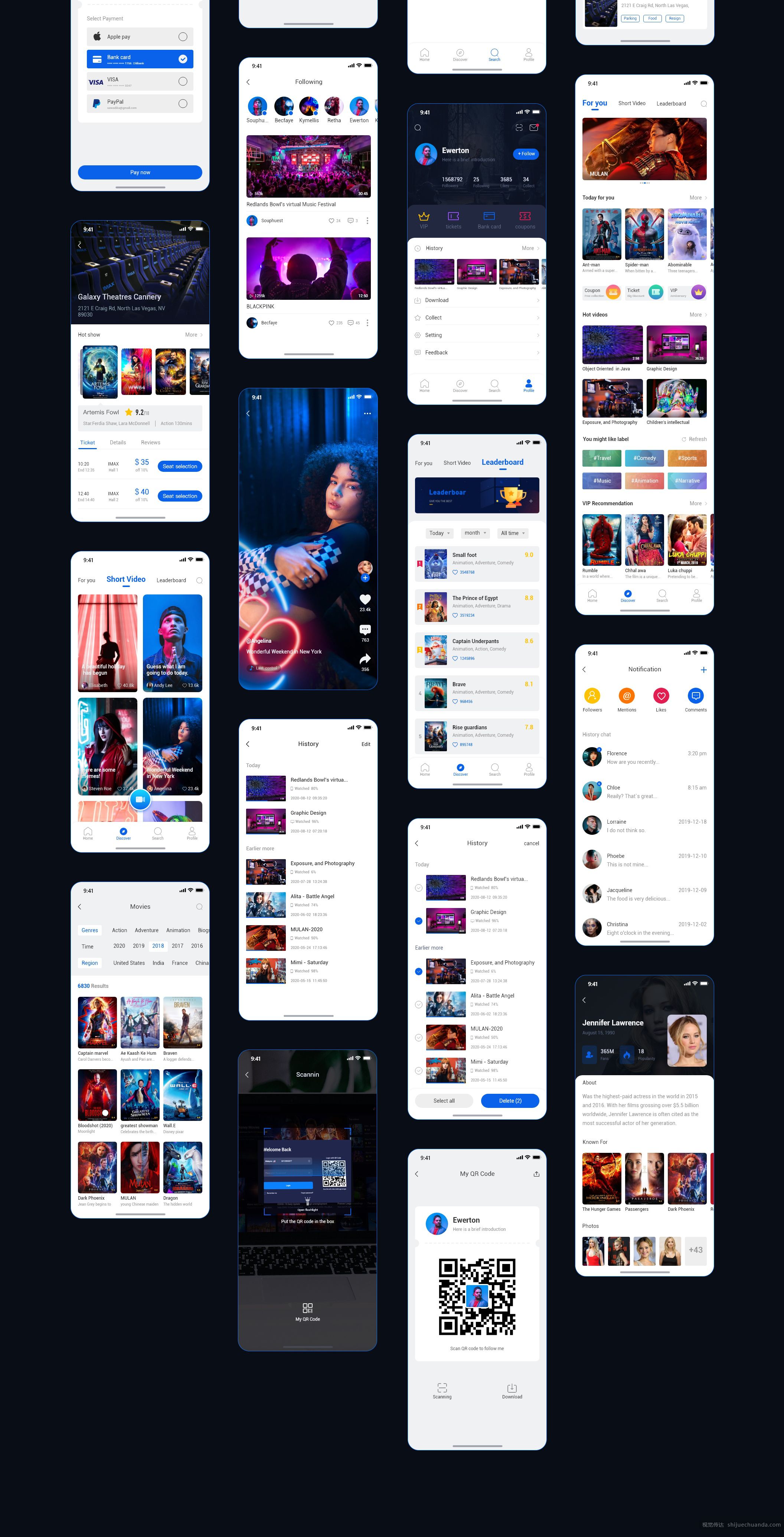 视频共享平台 APP UI 套件