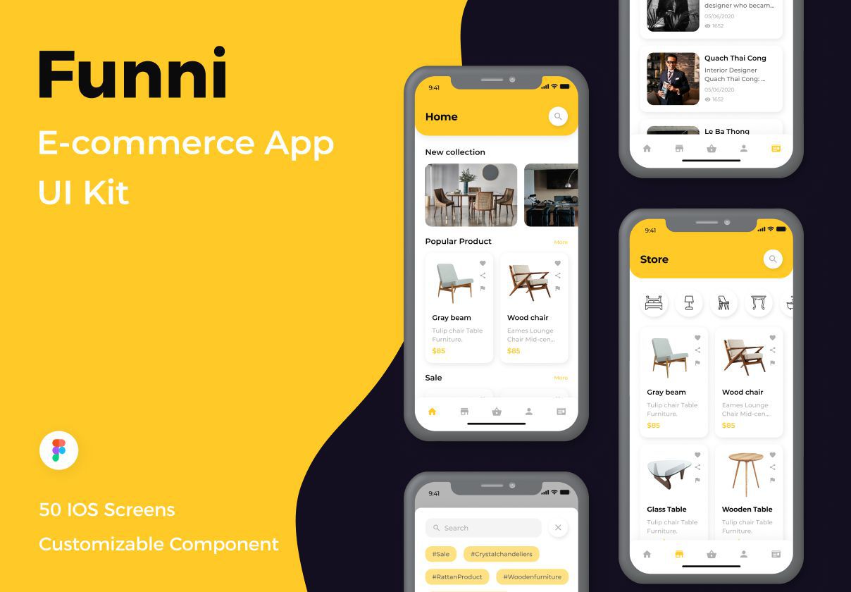 电子商务应用程序UI套件 Funni-E-commerce App UI Kit