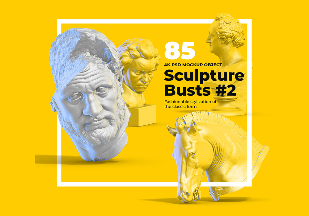 85件多角度雕塑半身像模型 Collection of 85 Sculptures Busts