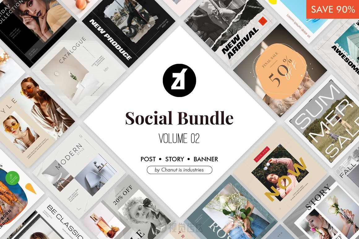 社交帖子营销模板样机包 Social Bundle Pack