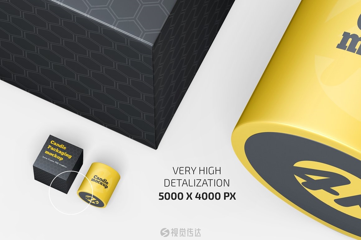蜡烛盒包装样机模型