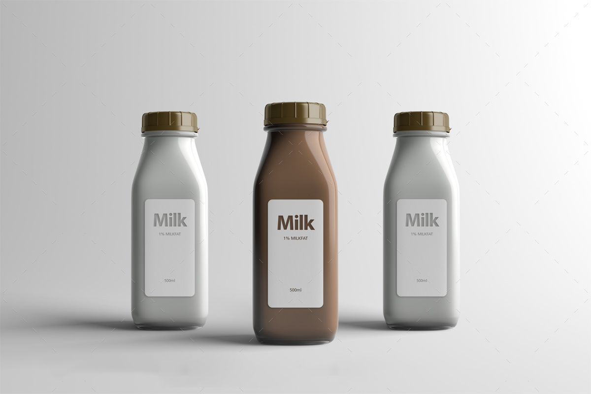奶瓶包装模型样机 Milk Bottle Packaging Mock-Up