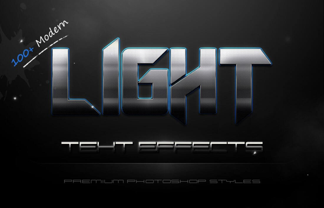 100种文字效果套装 Modern Light Text Effects Bundle