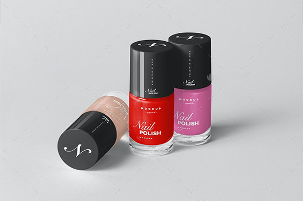 指甲油瓶子样机 Nail Polish Mock-up