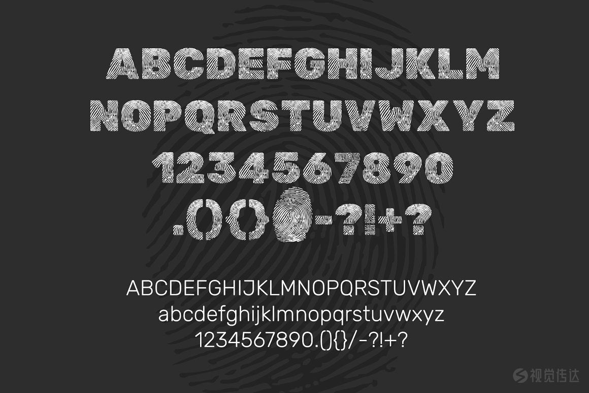 指纹风格英文字体