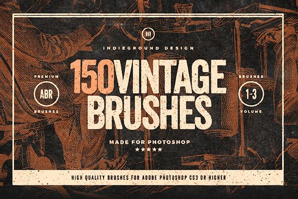 150支高品质复古噪点笔刷套装 Vintage Brushes Bundle