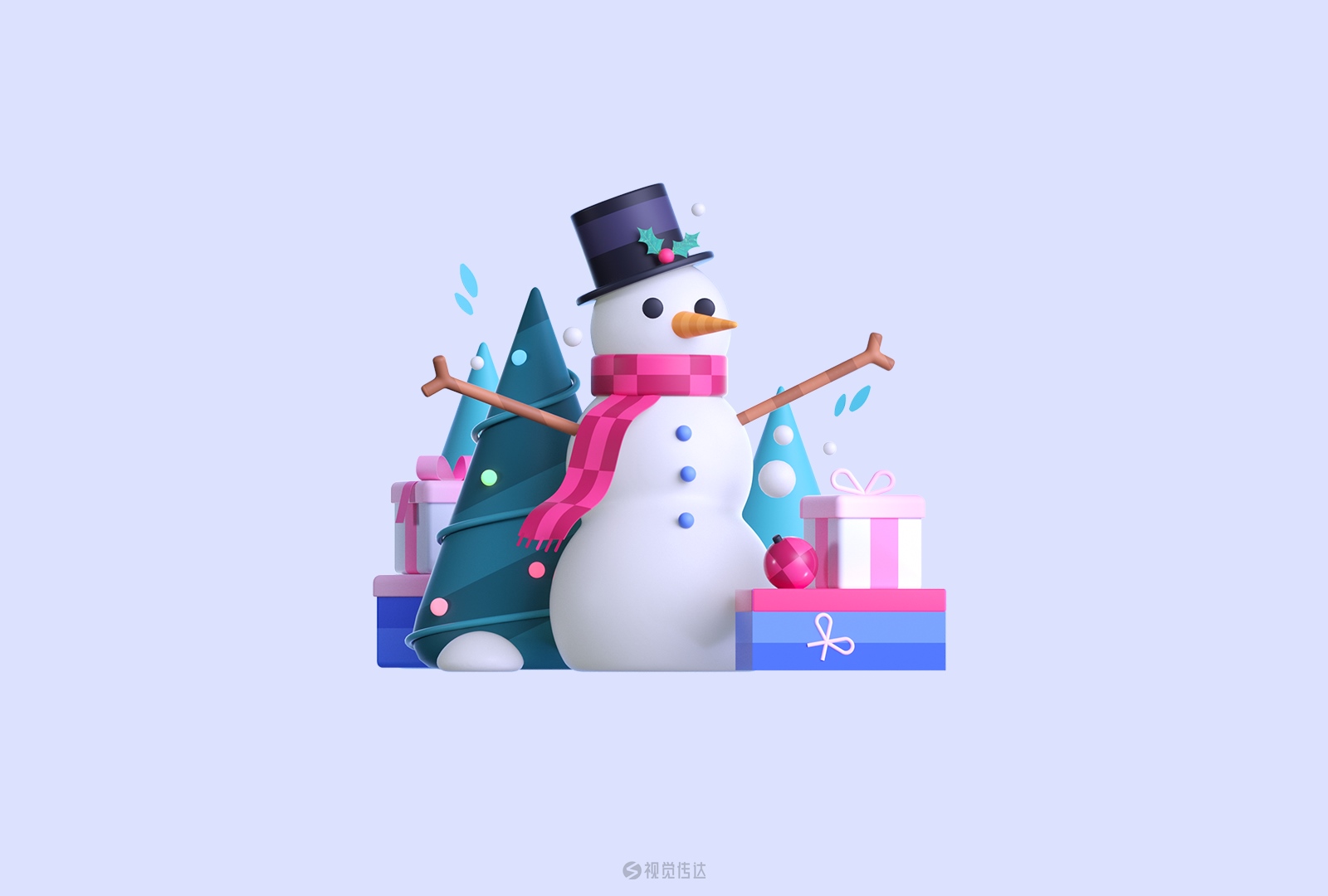 免费可商用3D圣诞节图形素材