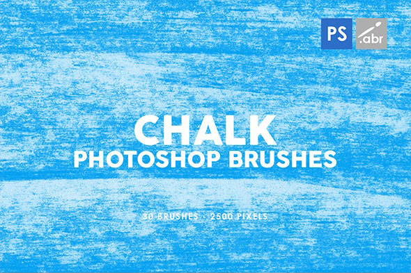 30套粉笔纹理PS笔刷 Chalk Texture Photoshop Stamp Brushes