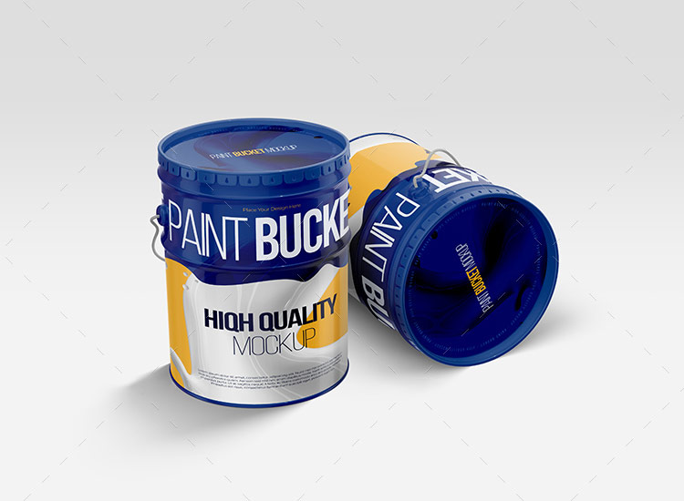 12个油漆桶样机 Paint Bucket Tin Mockup