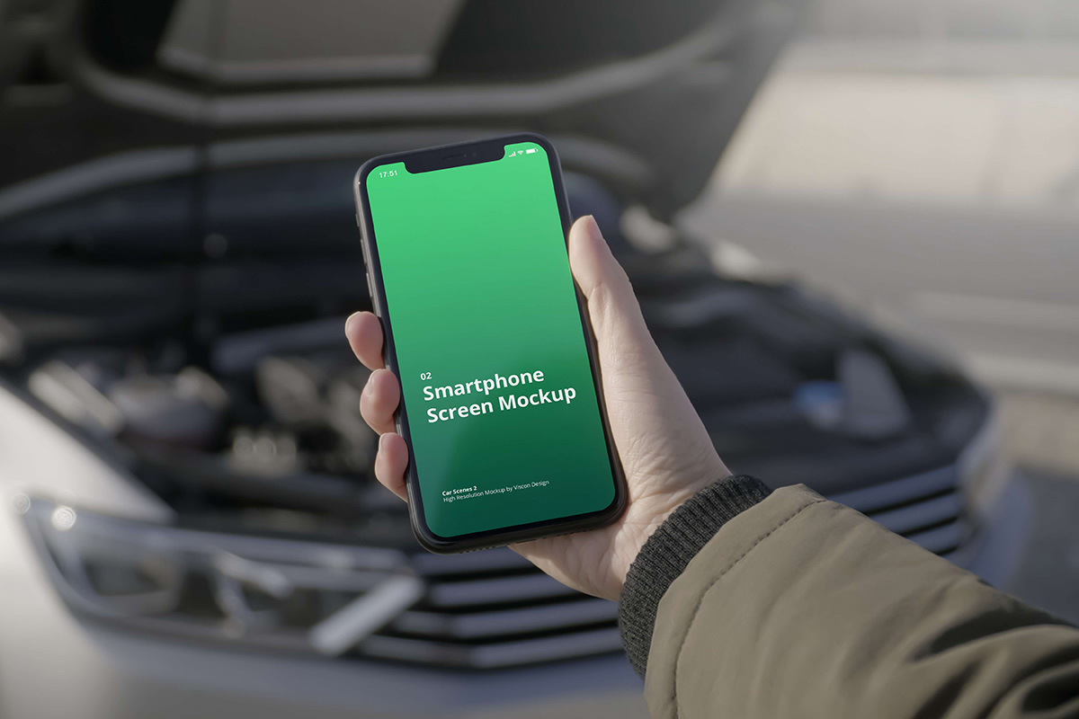 8个车载手机场景样机模板 Phone Mockup Car Scenes