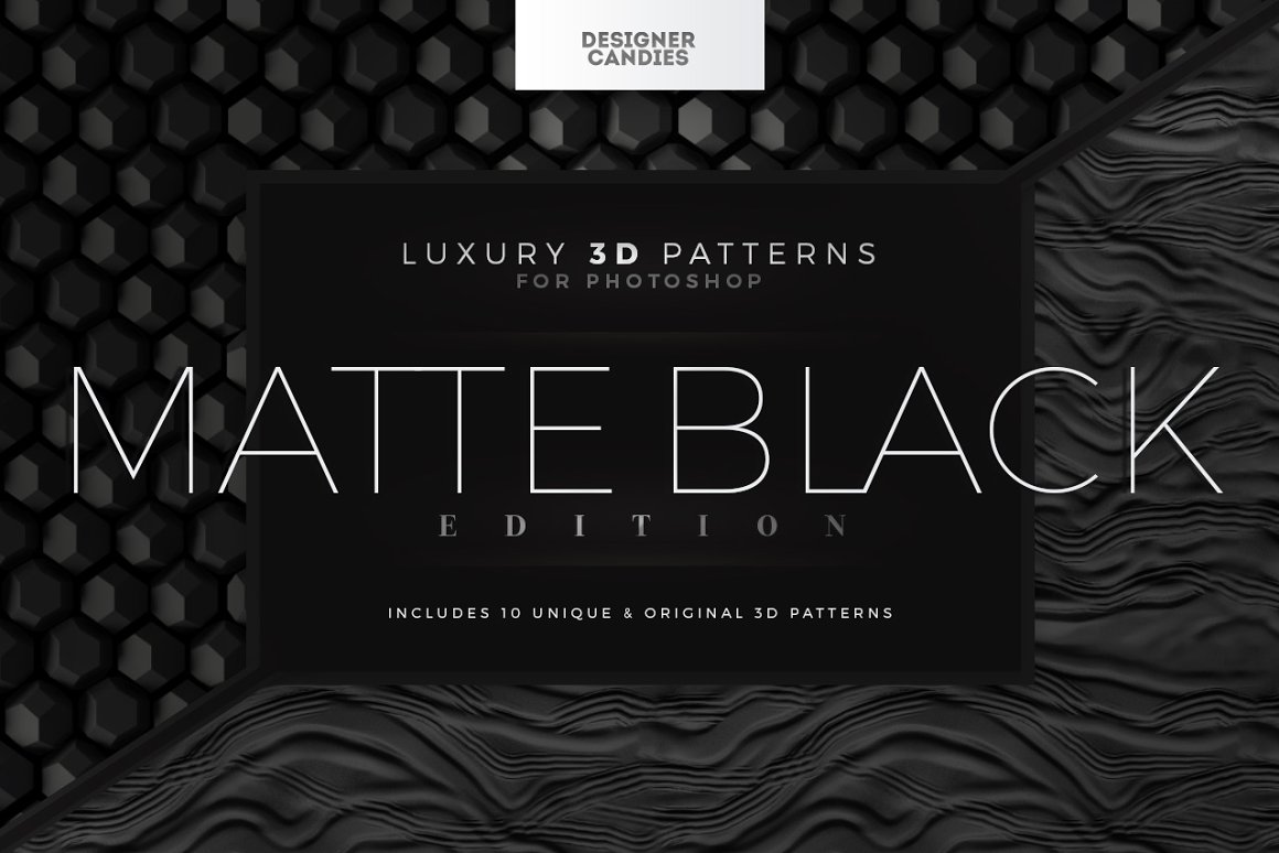 3D图案磨砂黑色背景纹理 Patterns Matte Black Edition