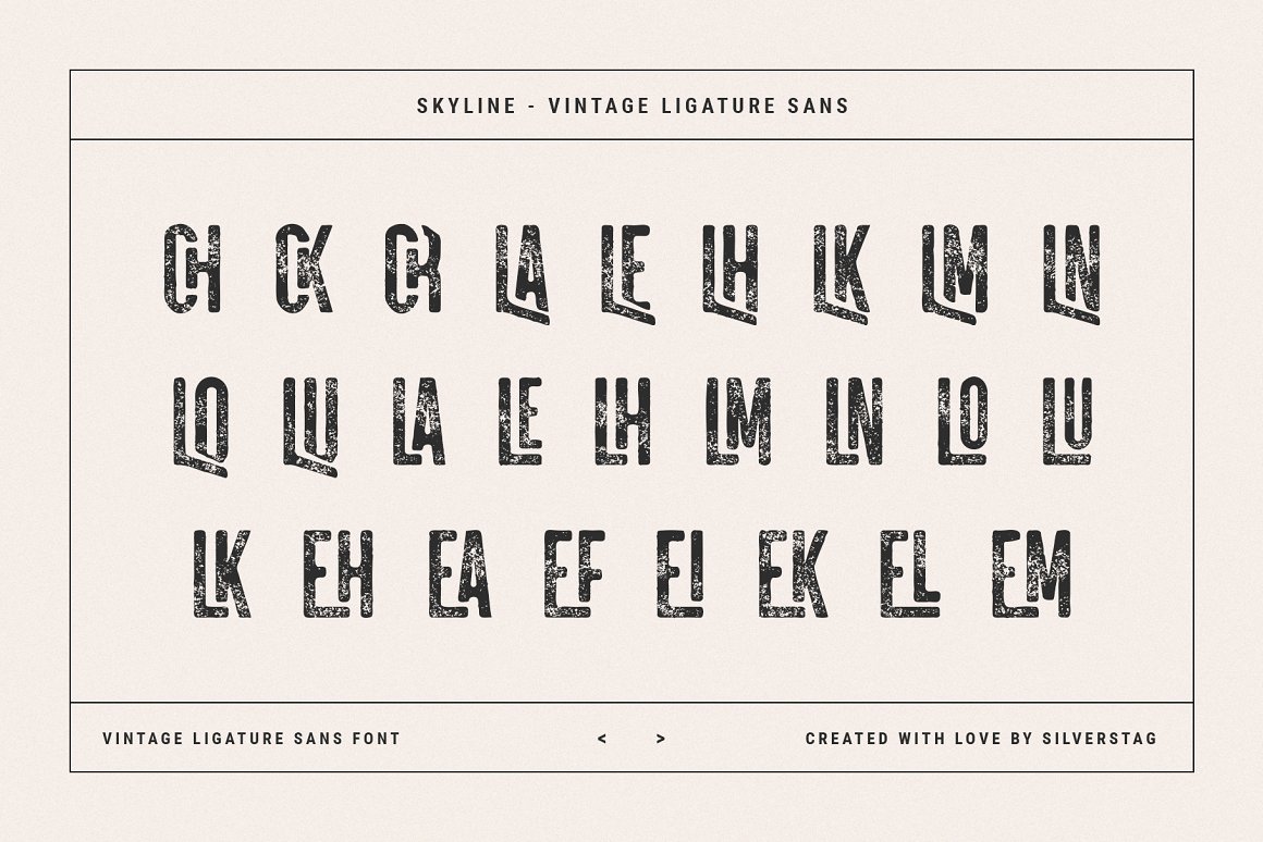 老式连字sans字体 skyline