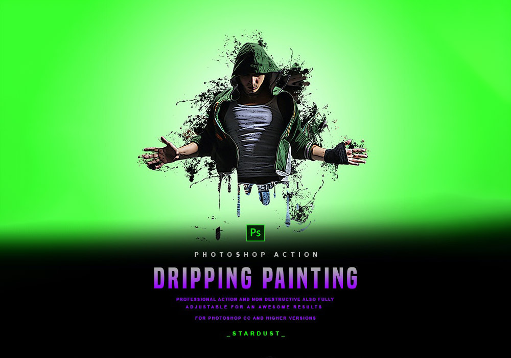 水滴画PS动作 Dripping Painting-Photoshop Action