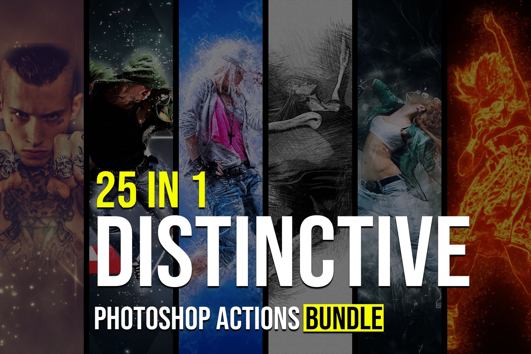 25个独特的PS动作合集 Distinctive Photoshop Actions Bundle