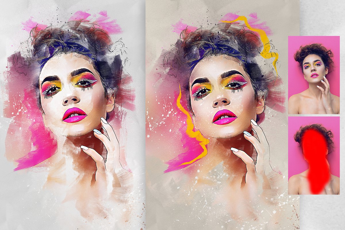 时尚水彩素描PS动作 Fashion Sketch 3 Photoshop Action