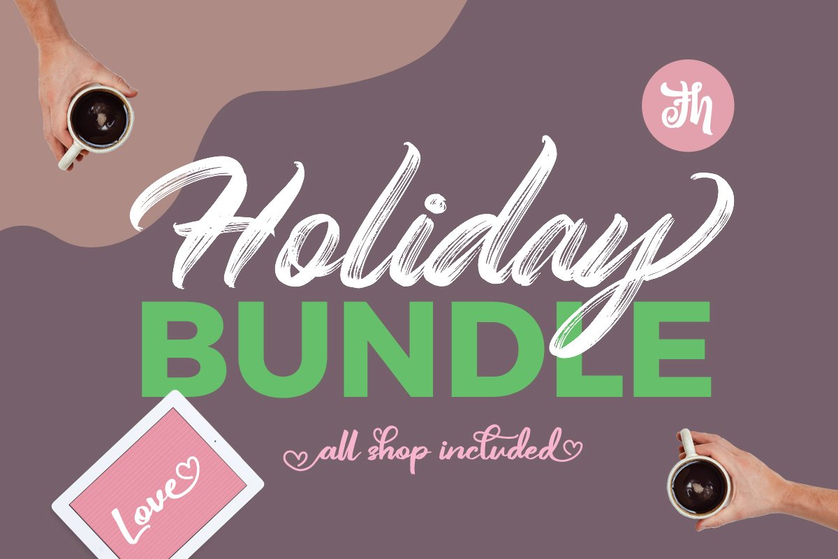 70+高级英文字体合集 Holiday Bundle
