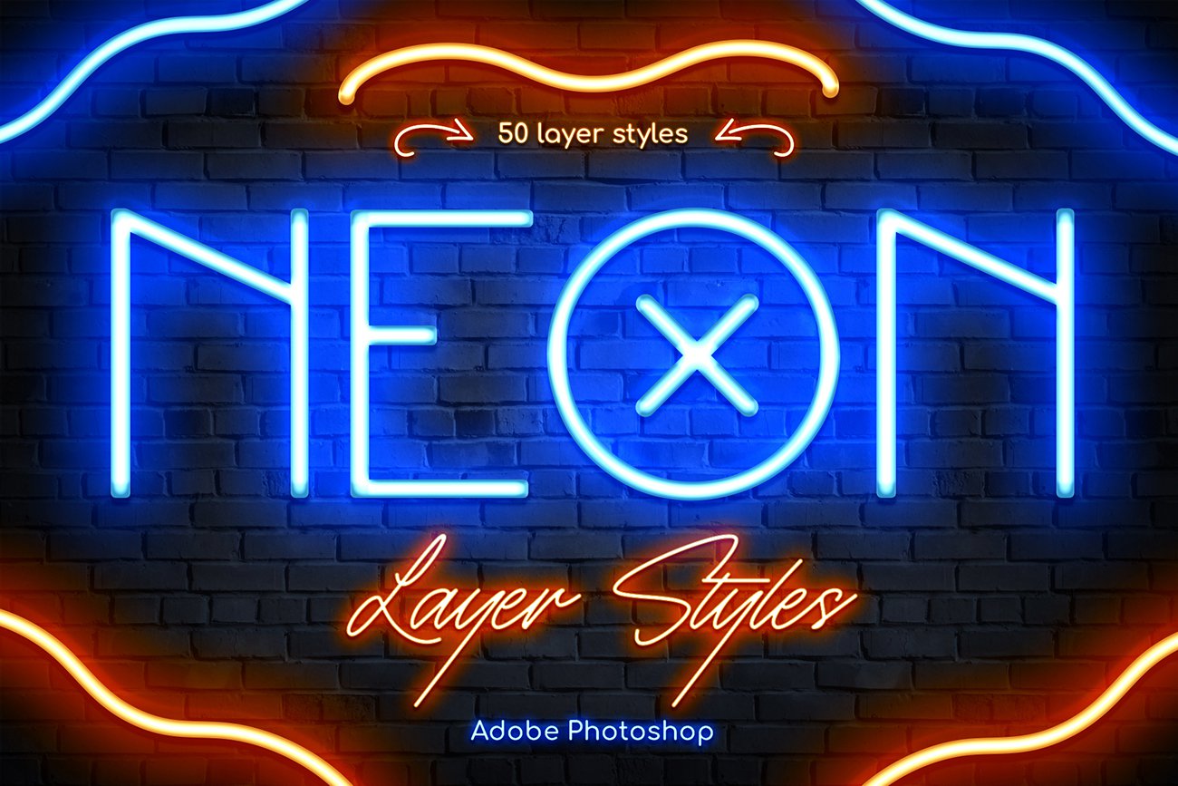 霓虹灯效果PS图层样式 Neon – Photoshop Layer Styles