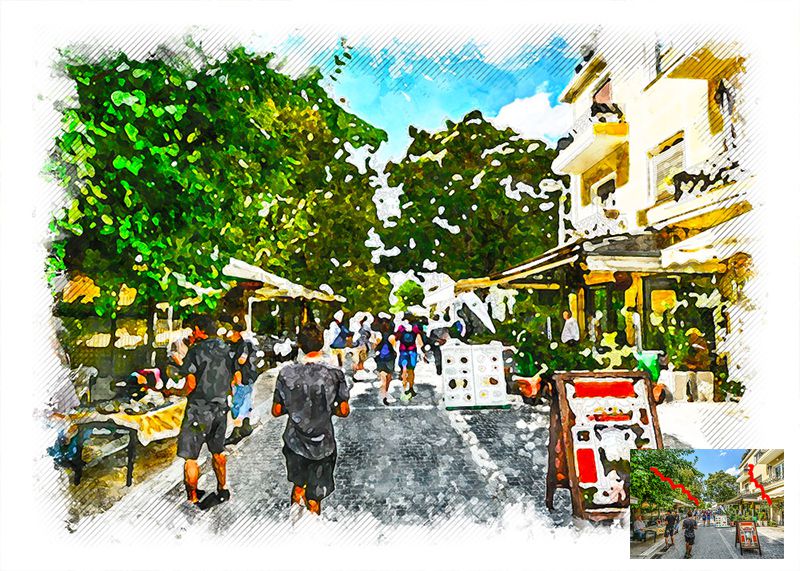 肖像水彩 PS 动作 Portrait Watercolor Photoshop Action