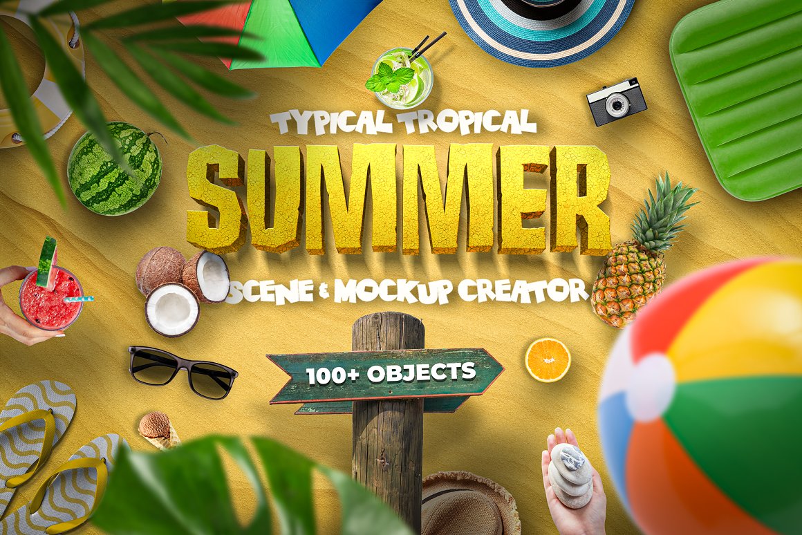 夏季场景和样机模型创建者 Summer Scene and Mockup Creator