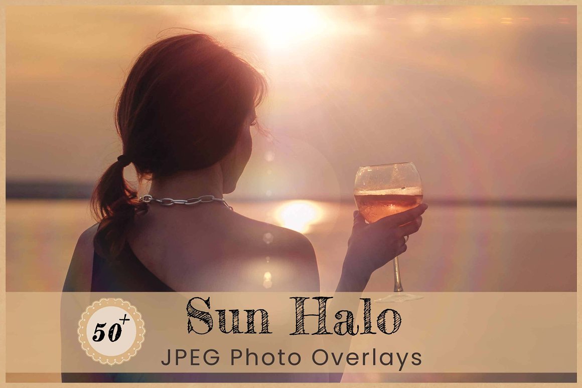太阳光晕照片叠加图层 Sun Halo Photo Overlays Backdrops