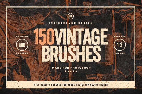 150款复古画笔套装 Vintage Brushes Bundle