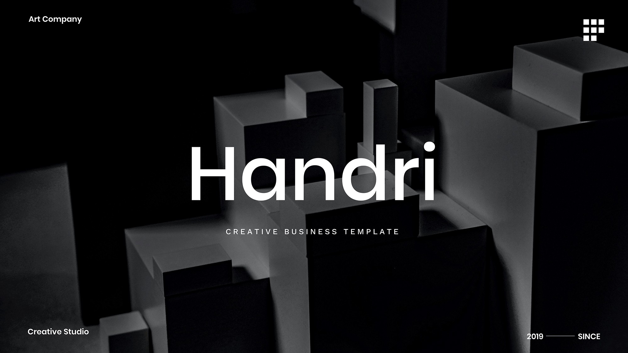 蓝色简约商业Keynote,Google Slides,PPT幻灯片模板 Handri – Business Template