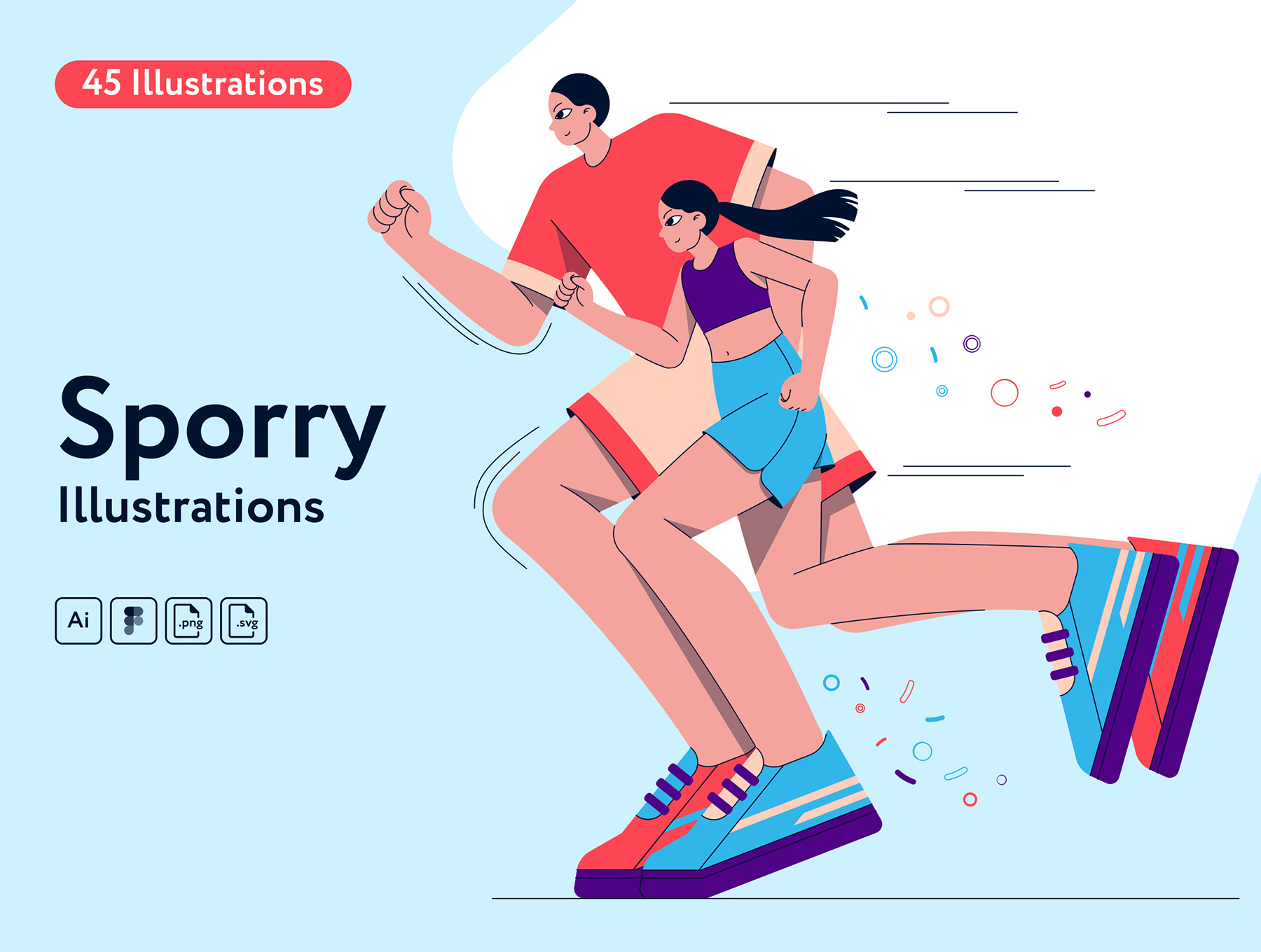 运动、健身和健康生活方式插图 Sporry Illustrations