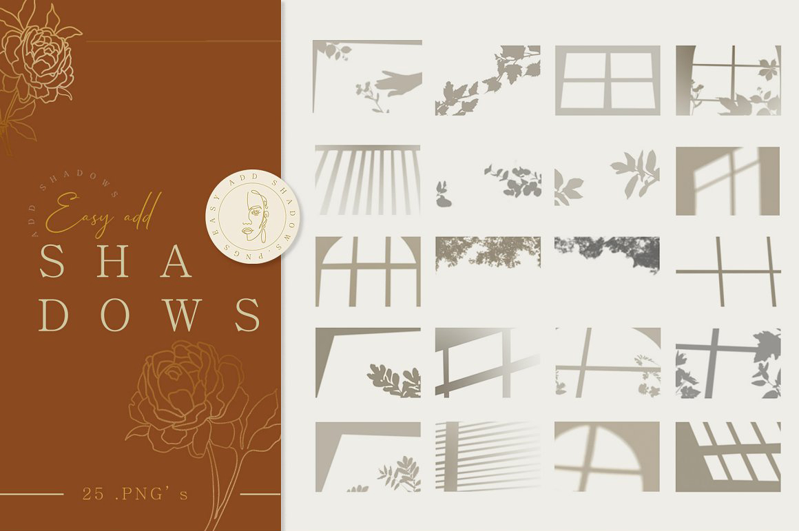 高级阴影照片叠加层 Trendy Shadow Photo Overlays