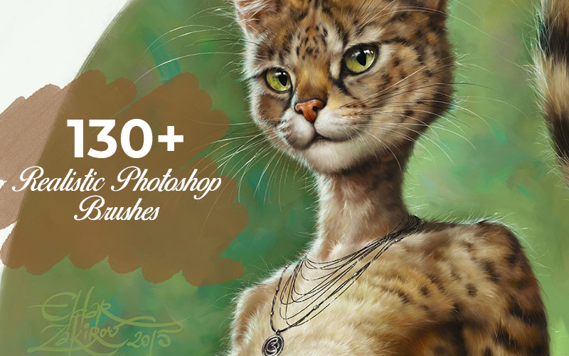 130多种逼真的PS笔刷包 Realistic Photoshop Brushes