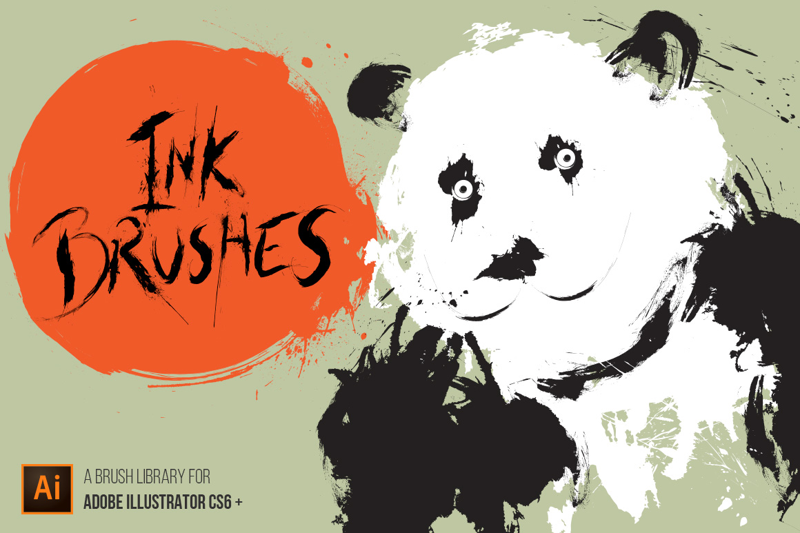 真实的墨迹墨水AI笔刷 Real Ink Brushes