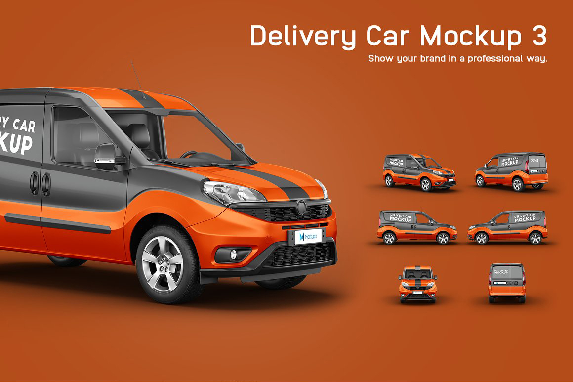送货车模型样机 Delivery Car Mockup 3