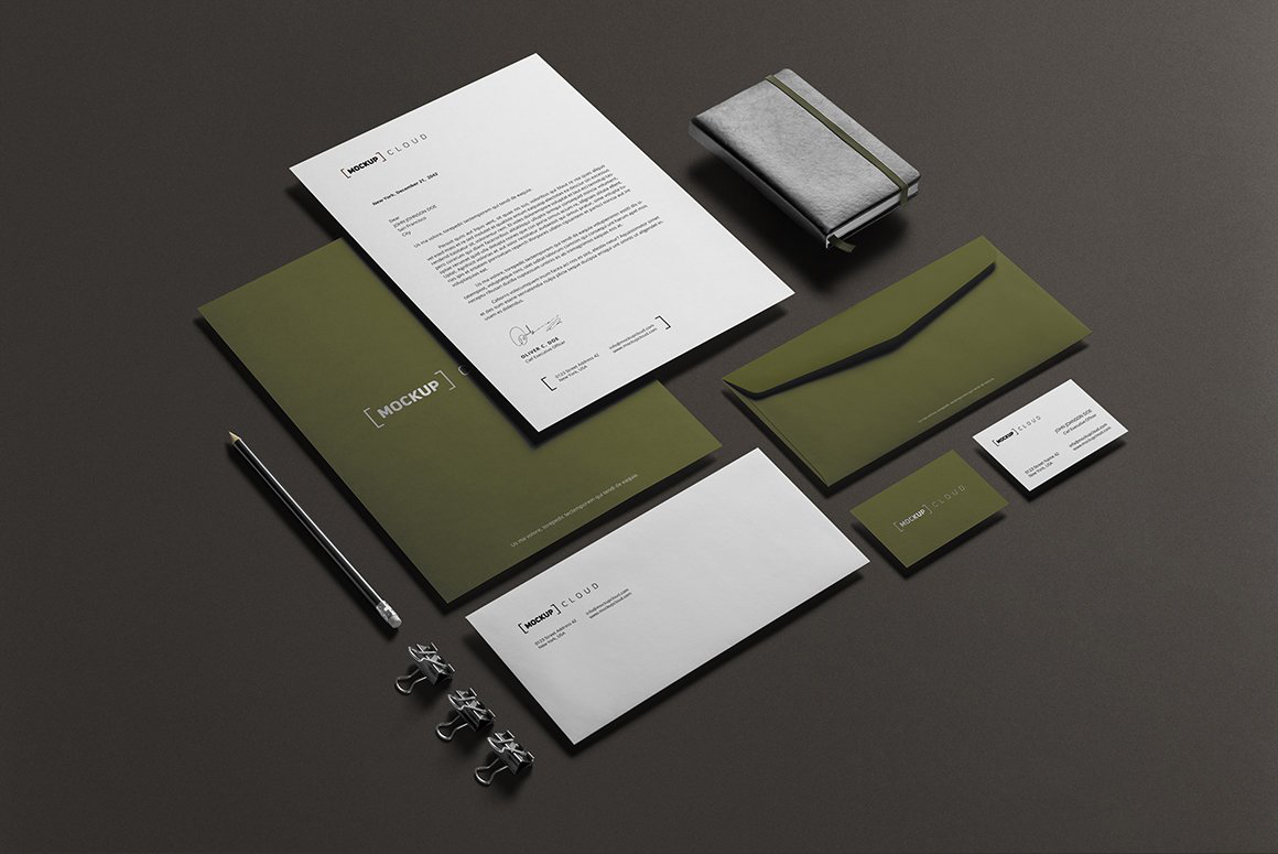 企业品牌提案办公文具样机模型 Corporate Stationery Mock-Up