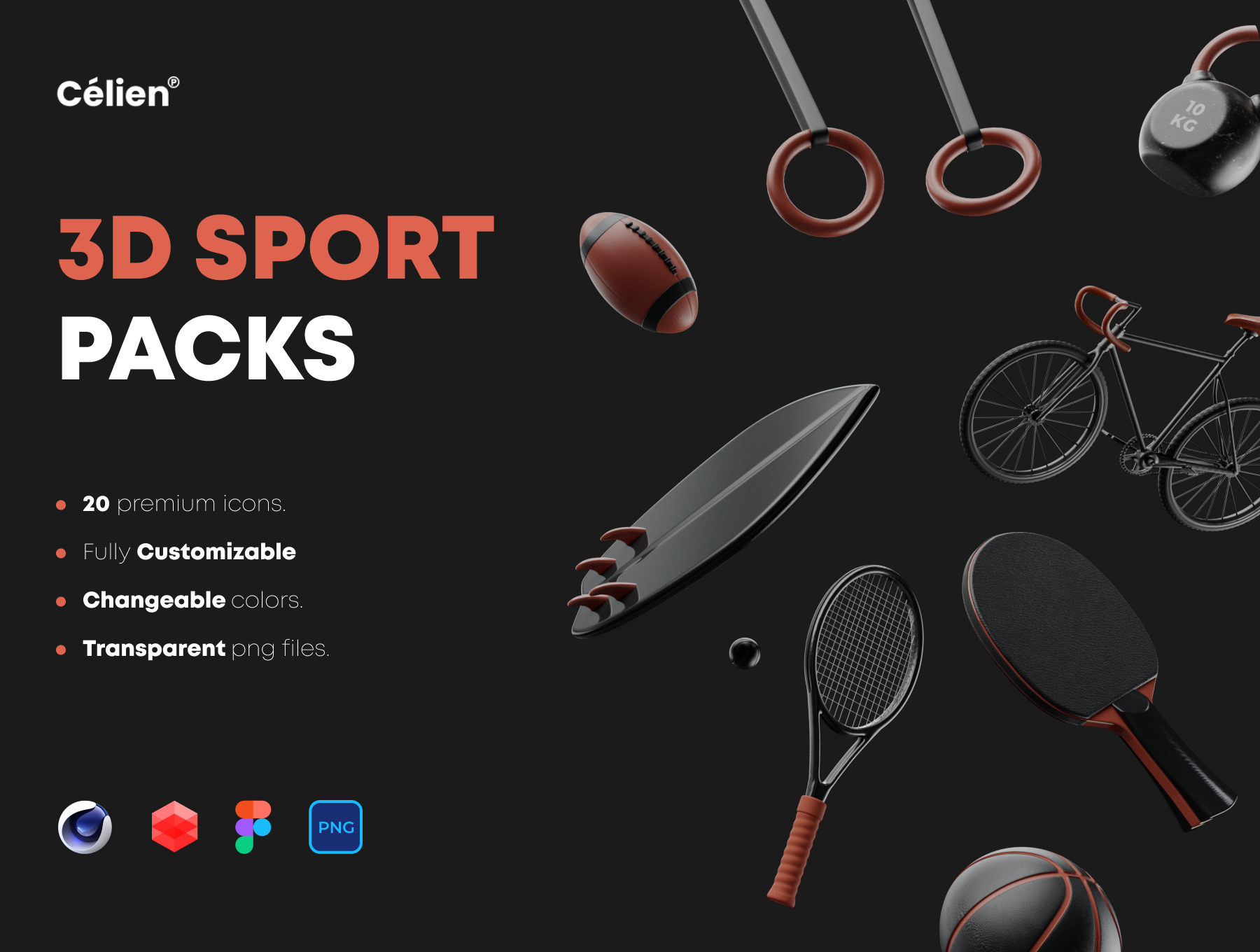 3D运动图形合辑 3D Sport Packs-vol 1