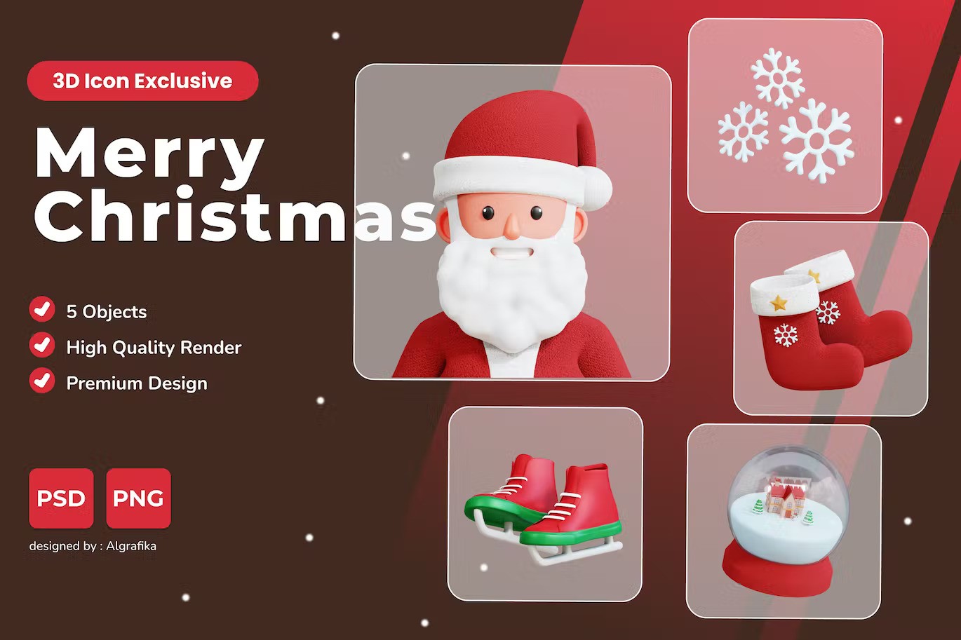 3D 圣诞节相关图标合集