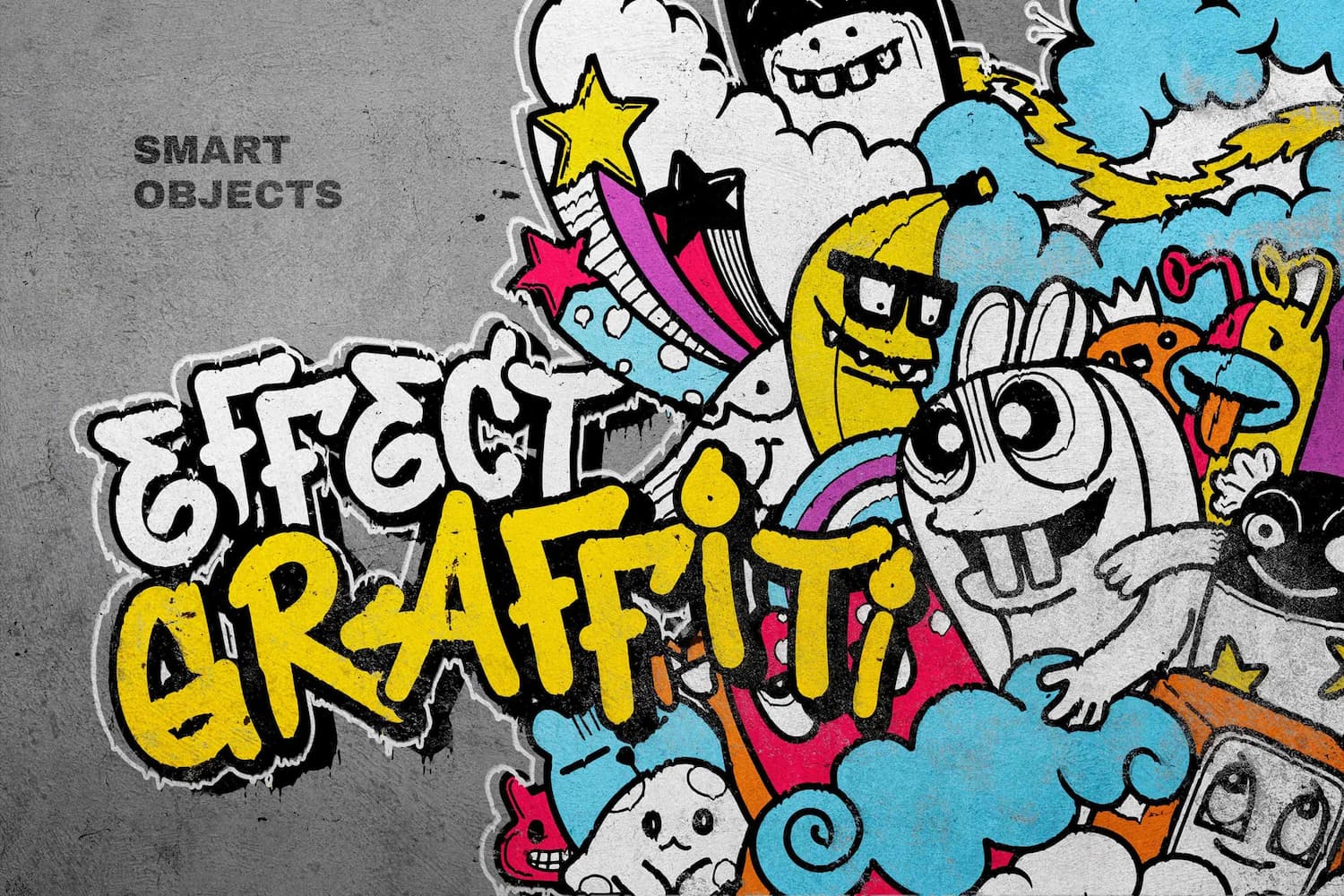 街头涂鸦效果样机模板