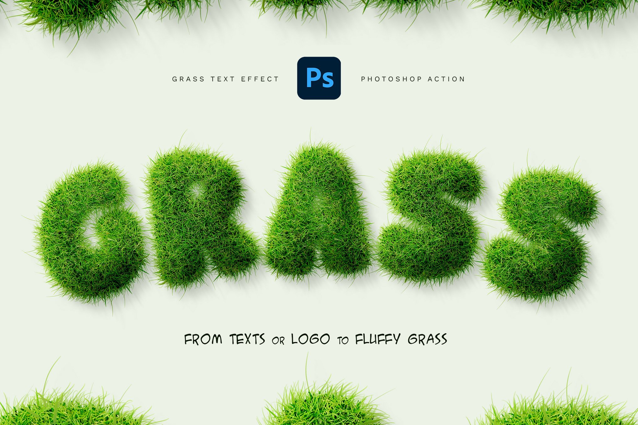 逼真的草地效果 Photoshop 动作