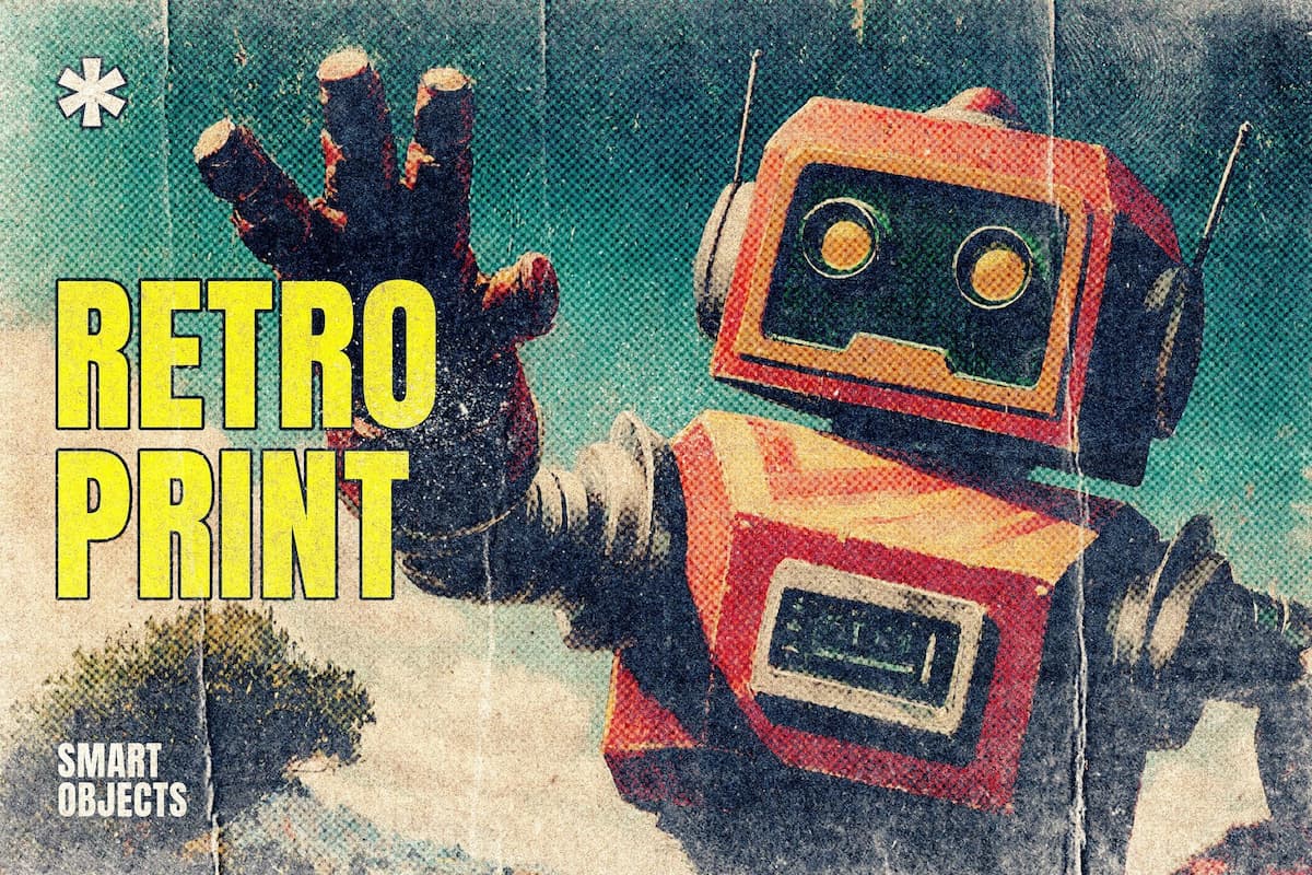 粗糙磨损做旧摇滚复古印刷效果PS样机