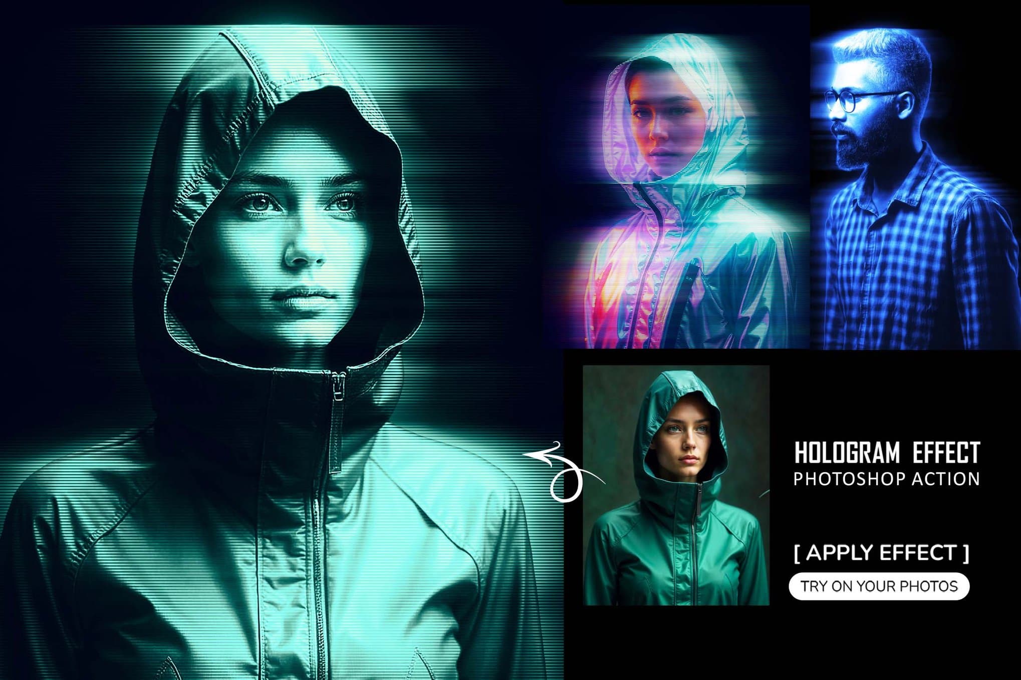 全息图效果 Photoshop 动作